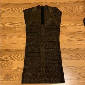 French Connection Metallic Bandage Dress